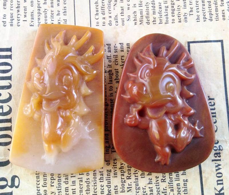 Geschnitzter Jade Drache Anhänger Sternzeichen-Amulett von diygem