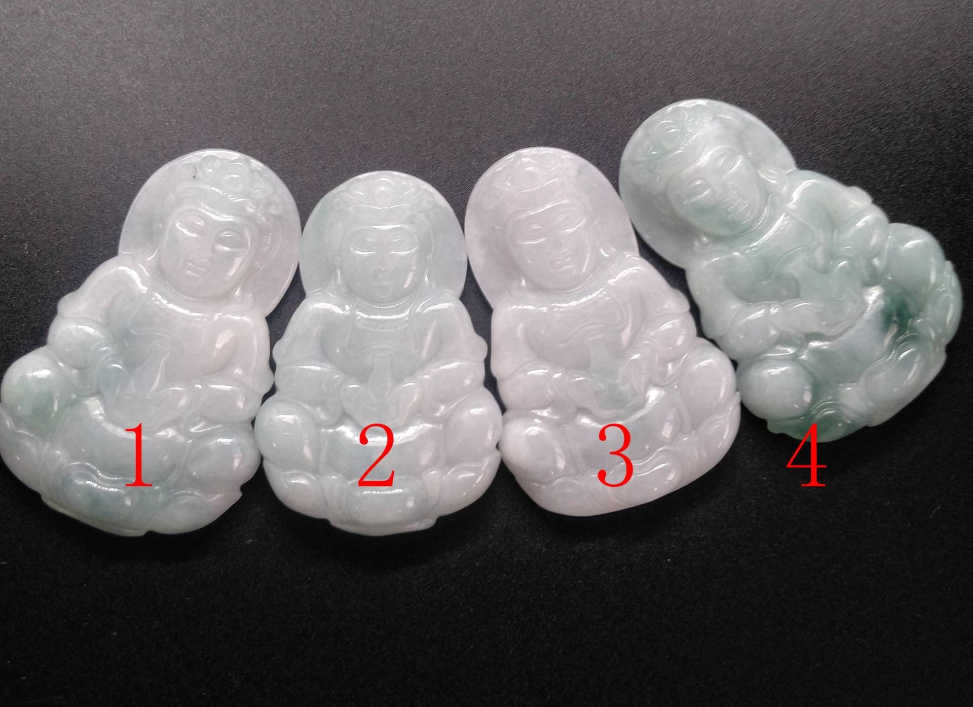 Geschnitzter Jadeit Buddha Anhänger Natürliche Guanyin Amulett Perle von diygem