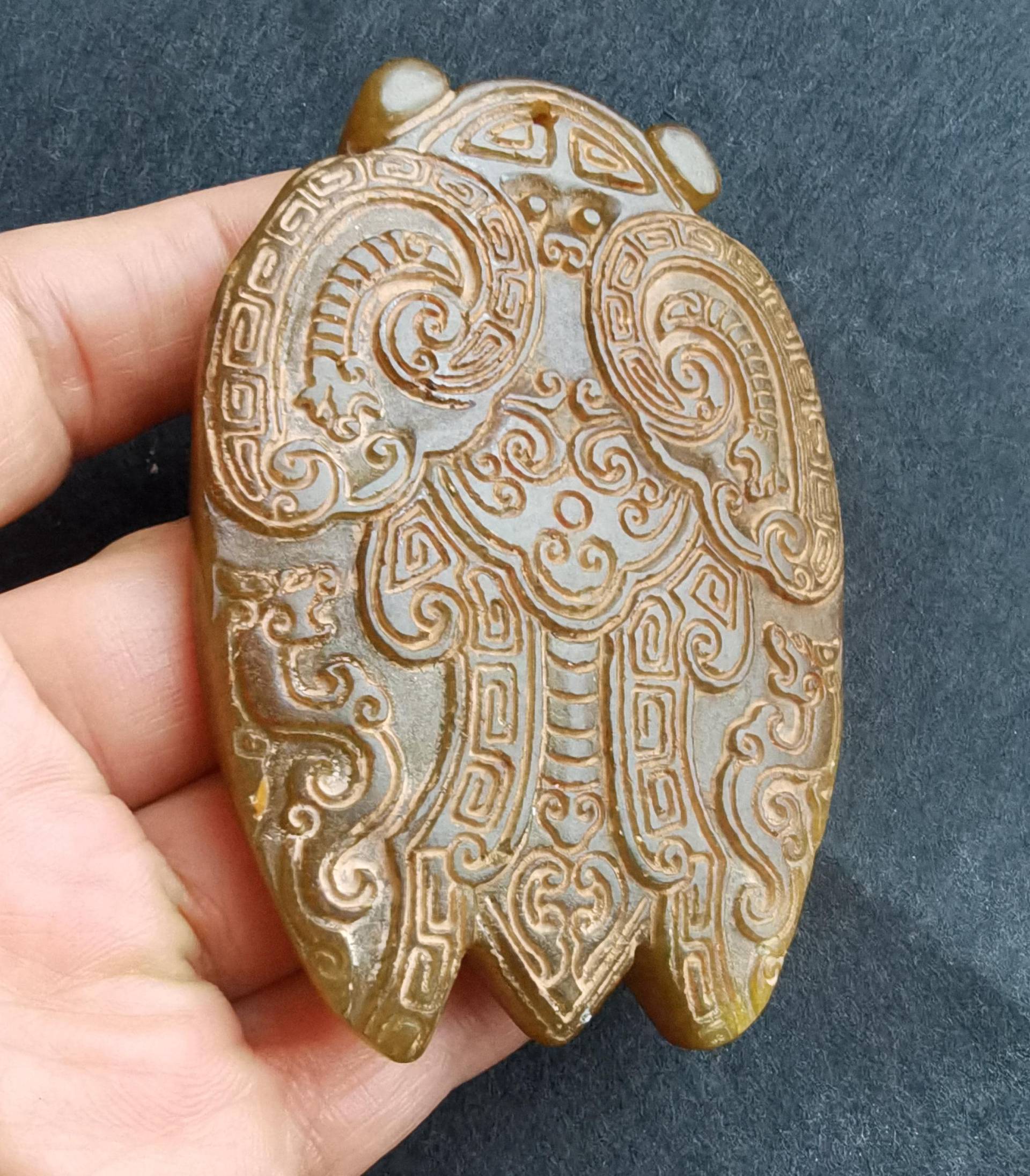 Große Zikadendrache, Die Natürliche Braune Jade Schnitzt Jaspisstein Anhänger, Edelstein, Gutes Glück Amulett Für Herstellung Von Handgemachten Große Zikadendrache, Die Natürliche Braune Jade Schnitzt Jaspisstein Anhänger, Edelstein, Gutes Glück Amulett Für Herstellung Von Handgemachten von diygem