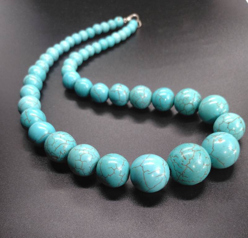 Howlite Türkis Halskette, 8Mm-18 Mm Runde 20 " von diygem