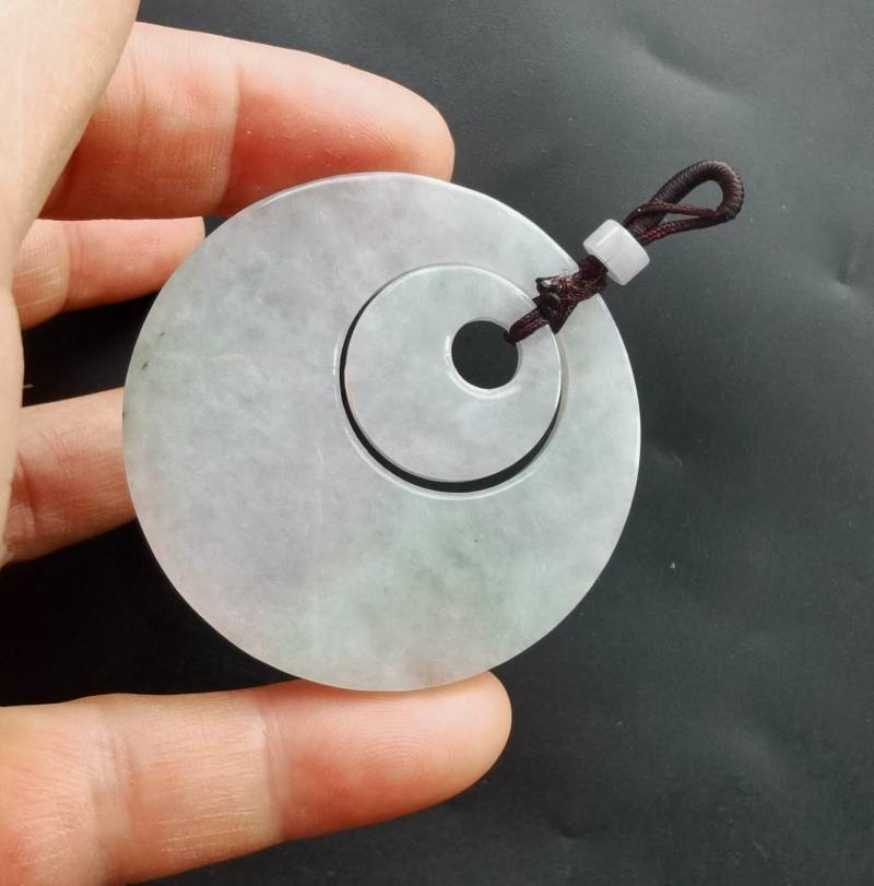 Jadeit Donut Anhänger Grade A Jade Amulett Halskette von diygem