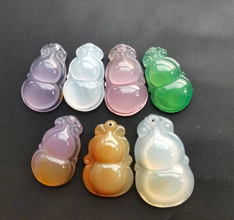 Kürbis Achat Amulett Anhänger Geschnitzte Chalcedon Edelstein Perle von diygem