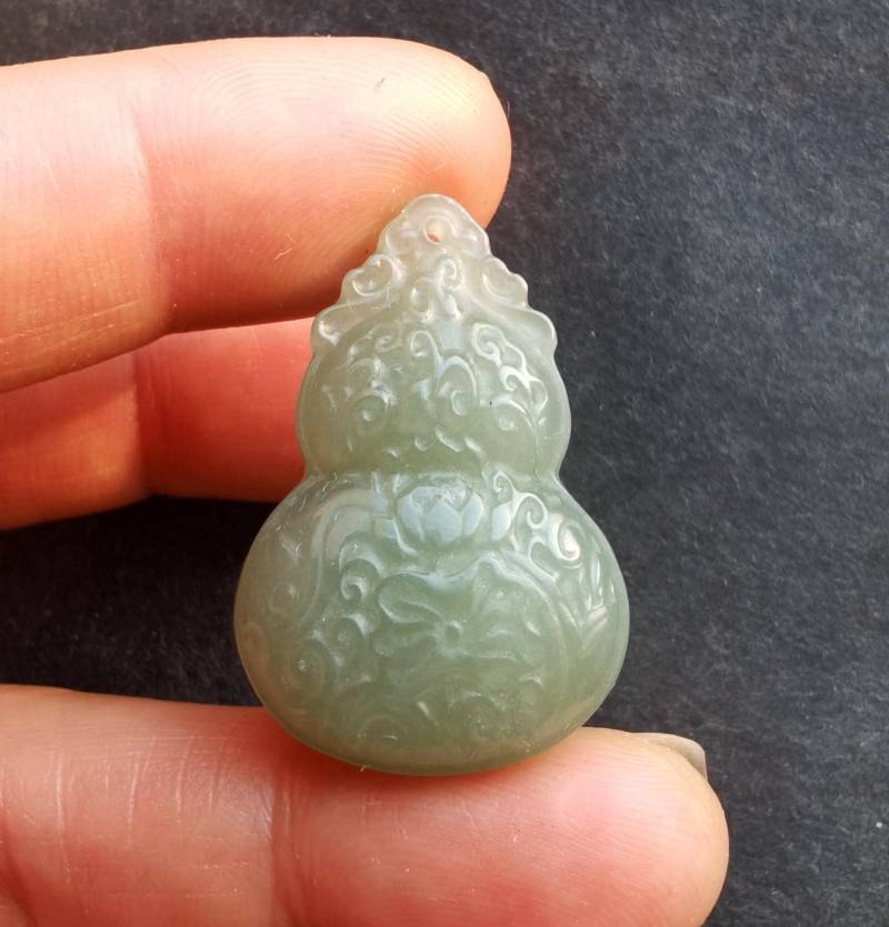 Kürbis Lotus Blatt Blume Natürliche Grüne Jade Stein Anhänger, Amulett Für Die Herstellung Hand Halskette von diygem
