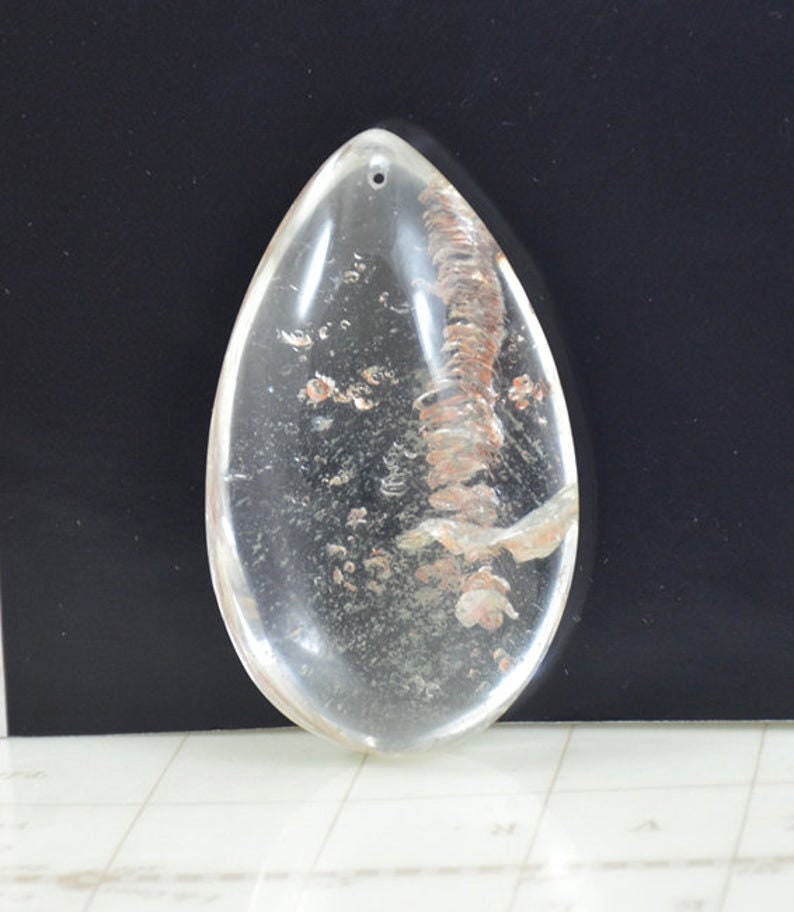 Natürliche Garten Phantom Quarz Anhänger Teardrop Edelsteinperle von diygem