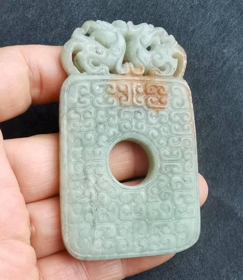 Rechteck Drachen Donut Schnitzen Natürlichen Grünen Jade Jaspis Stein Anhänger, Edelstein Perle, Gute Glück Amulett Für Die Herstellung Von Rechteck Drachen Donut Schnitzen Natürlichen Grünen Jade Jaspis Stein Anhänger, Edelstein Perle, Gute Glück Amulett Für Die Herstellung Von von diygem