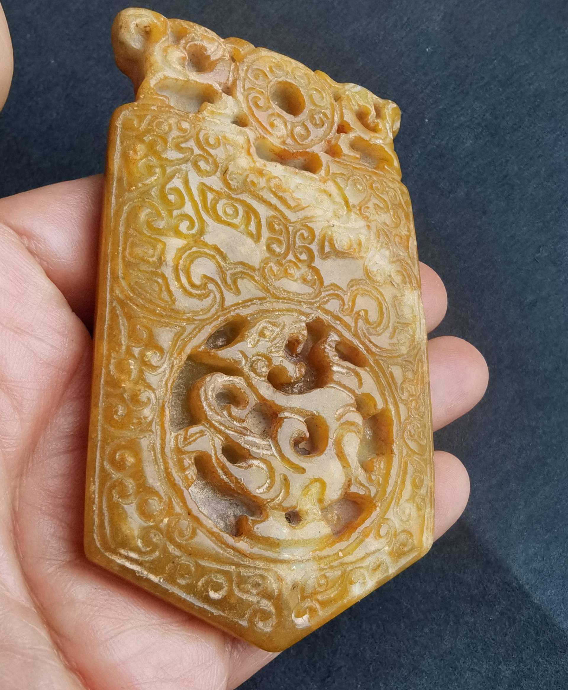 Rechteck Sternzeichen Drachen Carving Gelbe Jade Jaspis Stein Anhänger, Edelstein Perle, Gutes Glück Amulett Für Die Herstellung Von Handgemachten Rechteck Sternzeichen Drachen Carving Gelbe Jade Jaspis Stein Anhänger, Edelstein Perle, Gutes Glück Amulett Für Die Herstellung Von Handgemachten von diygem