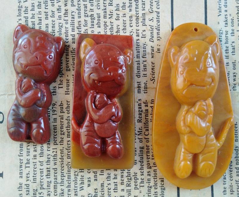Rote Jade Tiger Anhänger Sternzeichen-Amulett von diygem