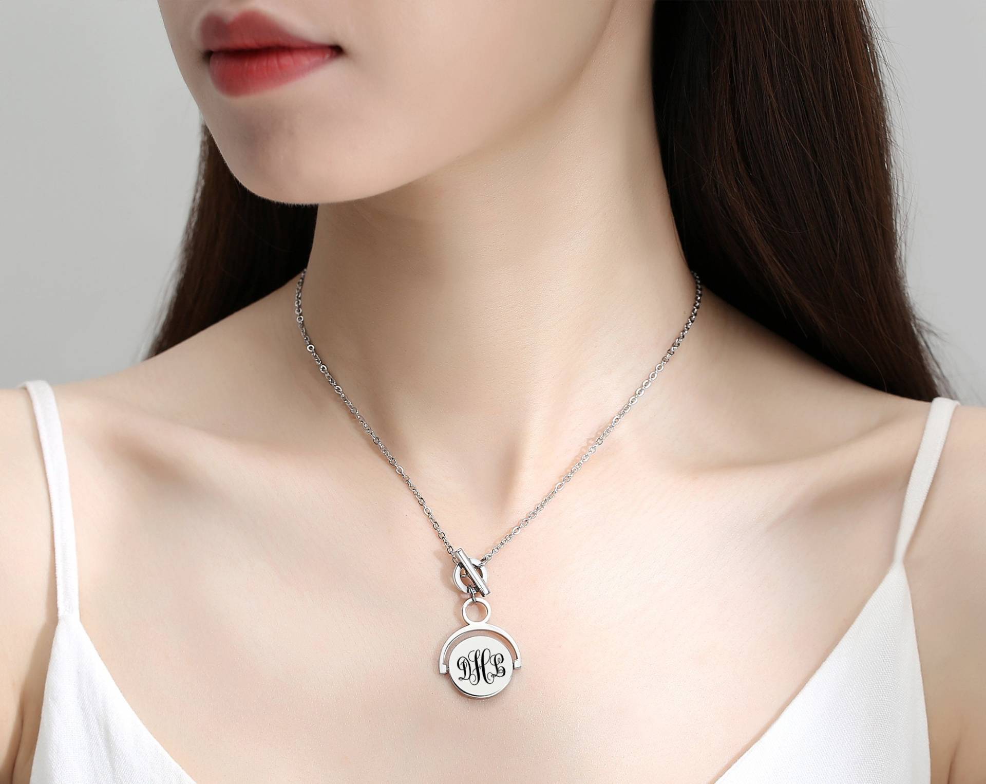 Personalisierte Monogramm Name Halskette, Spinner Nekcalace, Handschrift Benutzerdefinierte Fingerabdruck Schmuck, Memorial Signature Halskette von diyjewerly