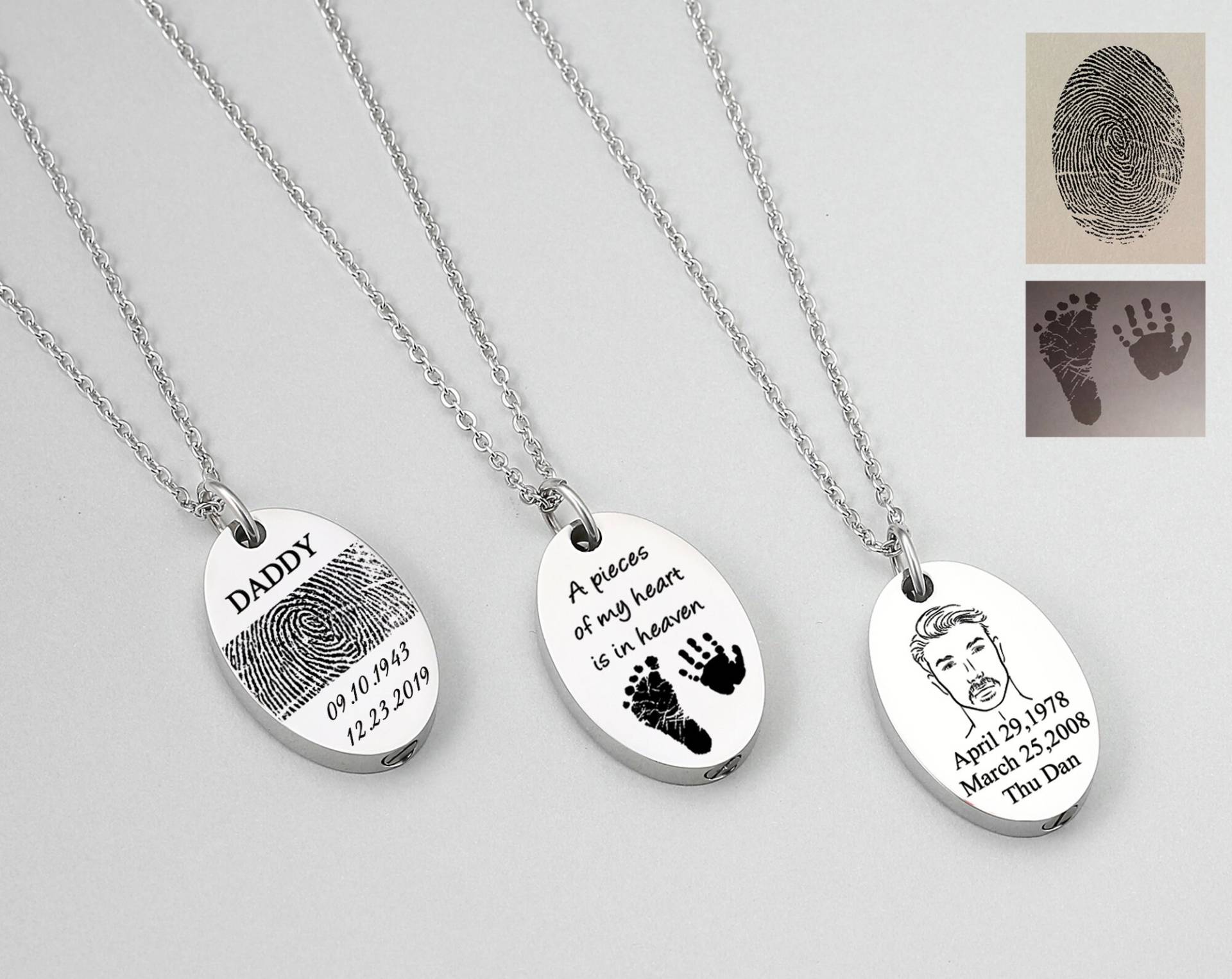 Urne Halskette Für Menschliche Asche, Signatur Erinnerung Halskette, Fingerabdruck Handschrift Schmuck, Geschenke von diyjewerly