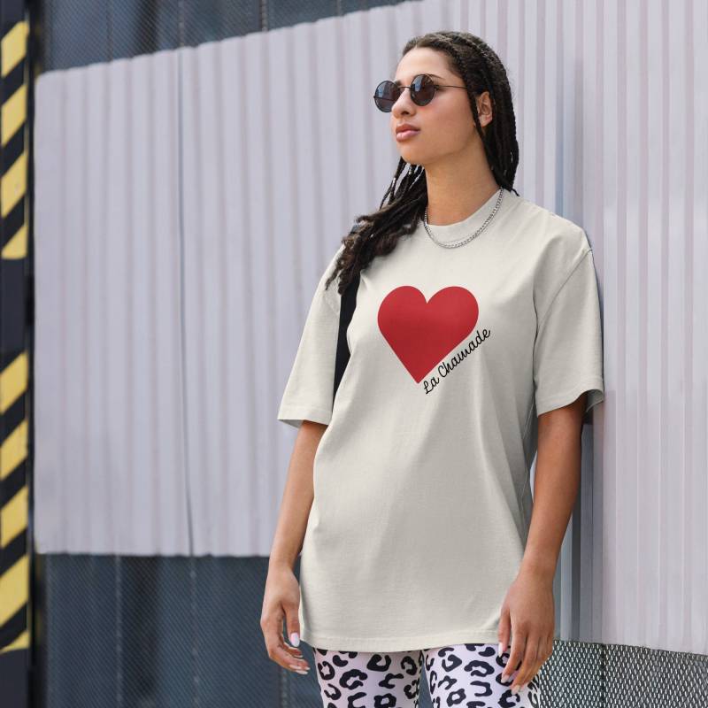 La Chamade Oversized T-Shirt, Chamade, Faded T-Shirt, French Chic, Heart Shirt von diyserendipity