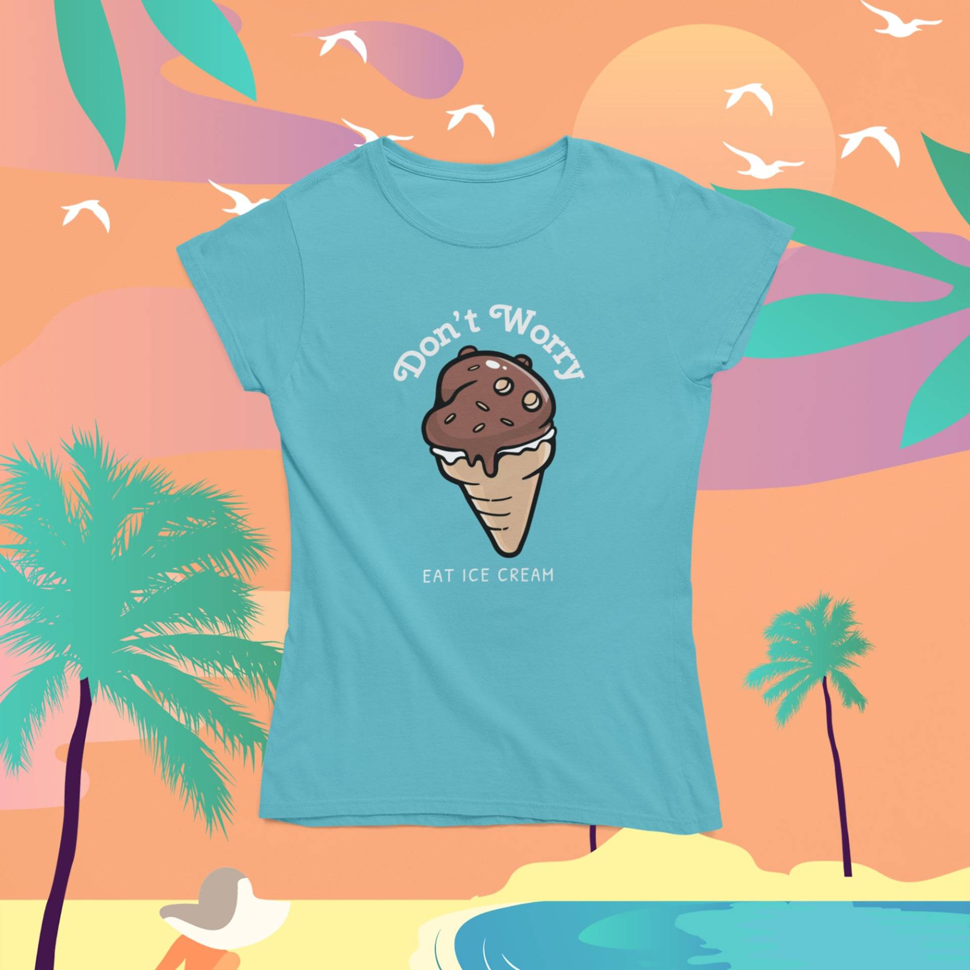 Happy Ice Cream Ladyshirt von dizainshop