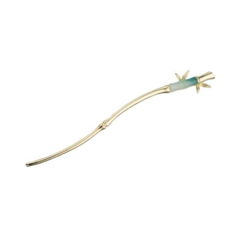 2 Stück Haarstäbchen in Bambusform, Haarspangen for Frauen, chinesische Haarstäbchen for Dutts, goldene Essstäbchen, Haarschmuck, ästhetische Haarnadeln(Green) von djgkENVQ