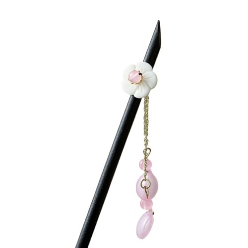 Haarstäbchen, 2 Stück Haarstäbchen aus Holz, Haarspangen for Frauen, chinesische Haarstäbchen for Dutts, dekorative Essstäbchen mit Blumenquaste, Haar-Accessoires, ästhetische Haarnadeln von djgkENVQ