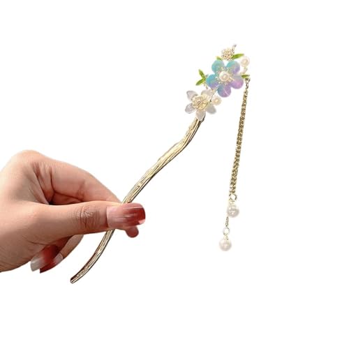 Haarstäbchen, 2 Stück Haarstäbe, Haarspangen for Frauen, chinesische Haarstäbchen for Dutts, Blumenzweige, Quastenstäbchen, Haarschmuck, ästhetische Haarnadeln von djgkENVQ