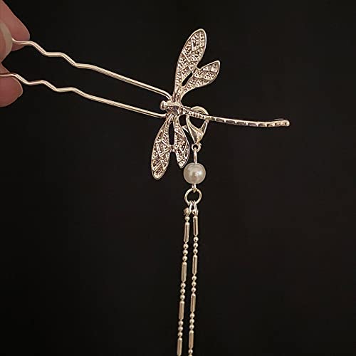 Haarstäbchen, 2 Stück baumelnde Haarstäbe, U-förmige Haargabel for Dutts, traditionelle chinesische Haarnadeln im klassischen Stil, Haar-Accessoires, dekorative Haarspangen in Libellenform mit Kette(S Haarstäbchen, 2 Stück baumelnde Haarstäbe, U-förmige Haargabel for Dutts, traditionelle chinesische Haarnadeln im klassischen Stil, Haar-Accessoires, dekorative Haarspangen in Libellenform mit Kette(S von djgkENVQ