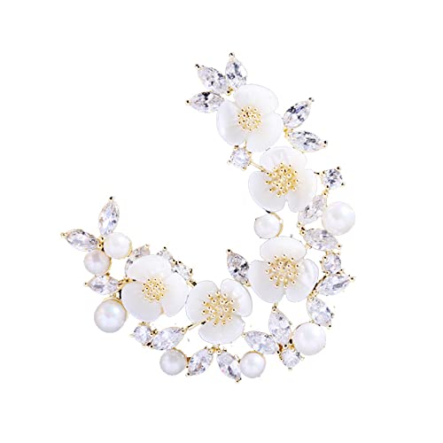 Brosche Pin für Frauen, Brosche Pins Schmuck Zirkon Shell Blume Brosche Elegante Pin Hochzeit Brosche Mantel Mantel Brosche Zubehör Brosche Pin für Frauen, Brosche Pins Schmuck Zirkon Shell Blume Brosche Elegante Pin Hochzeit Brosche Mantel Mantel Brosche Zubehör von djgkENVQ