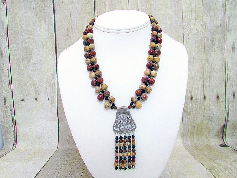 Achat Und Jaspis Halskette Mit Passenden Ohrringen von dkelleysdesigns