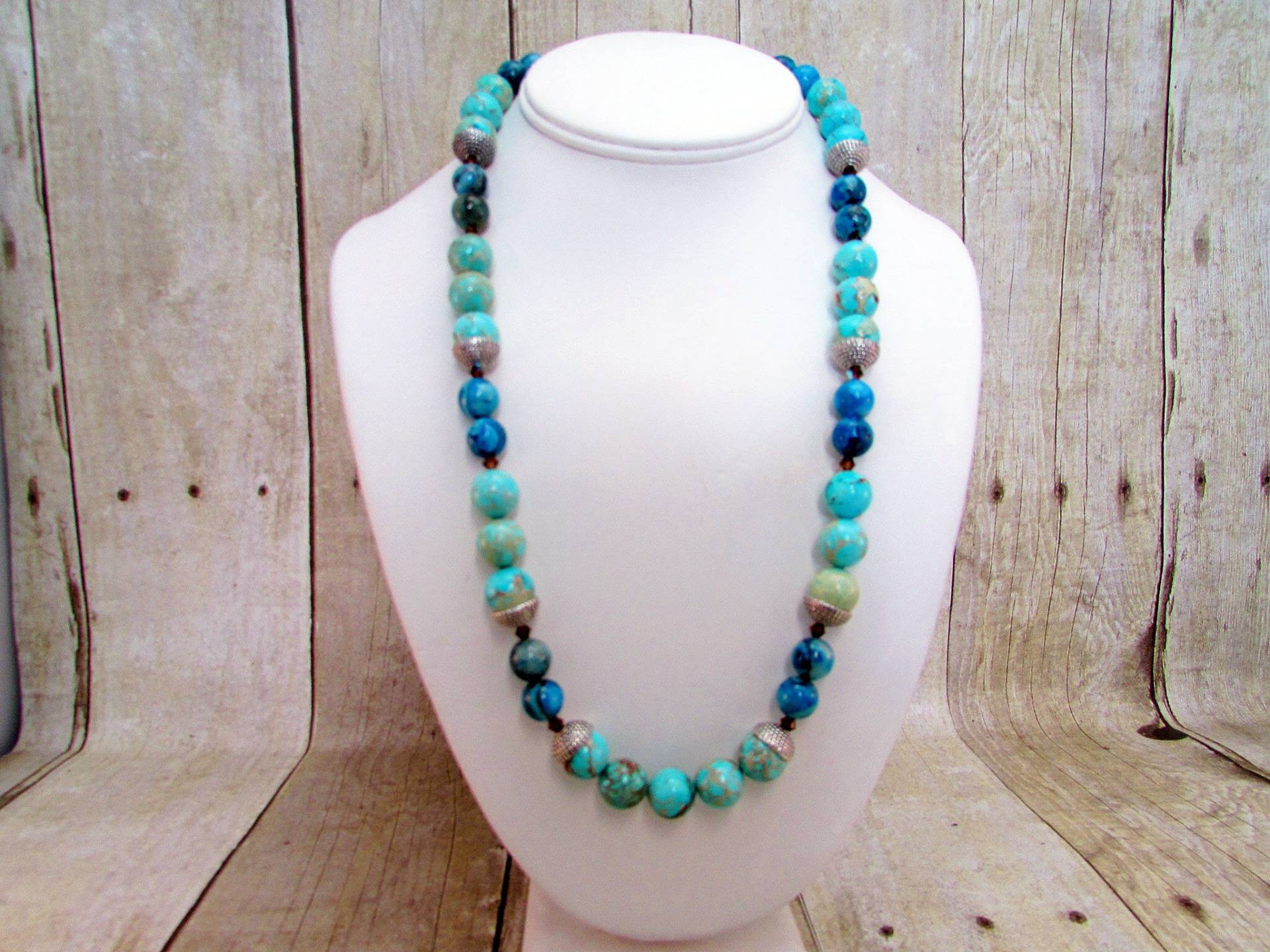 Jaspis, Achat Und Kristall Halskette Mit Passenden Ohrringen von dkelleysdesigns