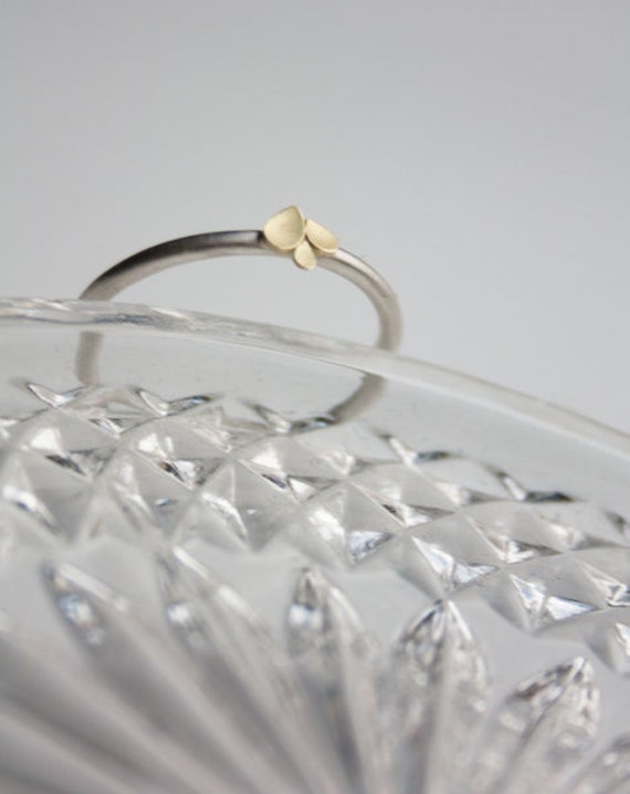 Dahlie 750Er Gelbgold & Silberring von dkjewellery