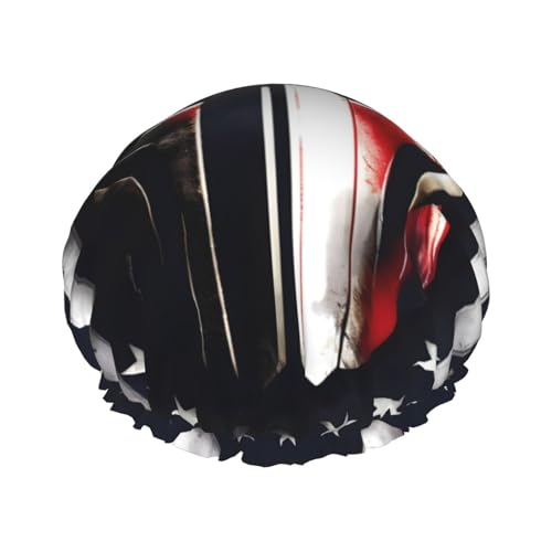 Badehaube mit amerikanischem Spartaner-Druck, mit Gummiband, doppellagig, wasserdicht, für Damen und Herren Badehaube mit amerikanischem Spartaner-Druck, mit Gummiband, doppellagig, wasserdicht, für Damen und Herren von dkkuvt