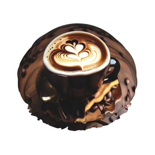 Köstliche Badehaube mit Herz-Kaffee-Aufdruck, mit Gummiband, doppellagig, wasserdicht, Duschhaube für Damen und Herren Köstliche Badehaube mit Herz-Kaffee-Aufdruck, mit Gummiband, doppellagig, wasserdicht, Duschhaube für Damen und Herren von dkkuvt