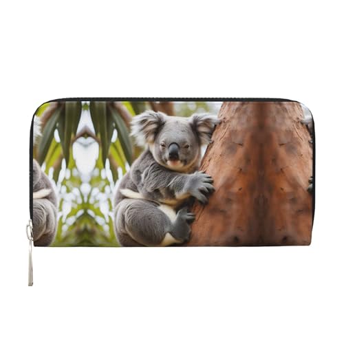 dkkuvt Hugging Tree Koala 1 Druck Modische Funktions Leder Geldbörse für Frauen Casual Clutch Geldbörse Reisebrieftasche, Schwarz, Einheitsgröße, Kunst dkkuvt Hugging Tree Koala 1 Druck Modische Funktions Leder Geldbörse für Frauen Casual Clutch Geldbörse Reisebrieftasche, Schwarz, Einheitsgröße, Kunst von dkkuvt