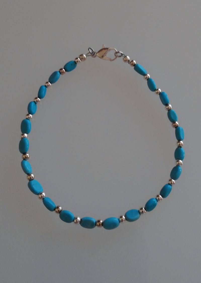 Kreide Türkis Und Silber Armband von dlhogan