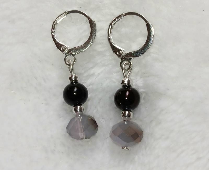 Lila Und Silber Ohrringe von dlhogan