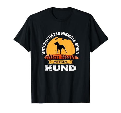 Unterschätze niemals einen alten Mann mit Hund - Männer T-Shirt Unterschätze niemals einen alten Mann mit Hund - Männer T-Shirt von dm4design lustige Hunde T-Shirts & Geschenke