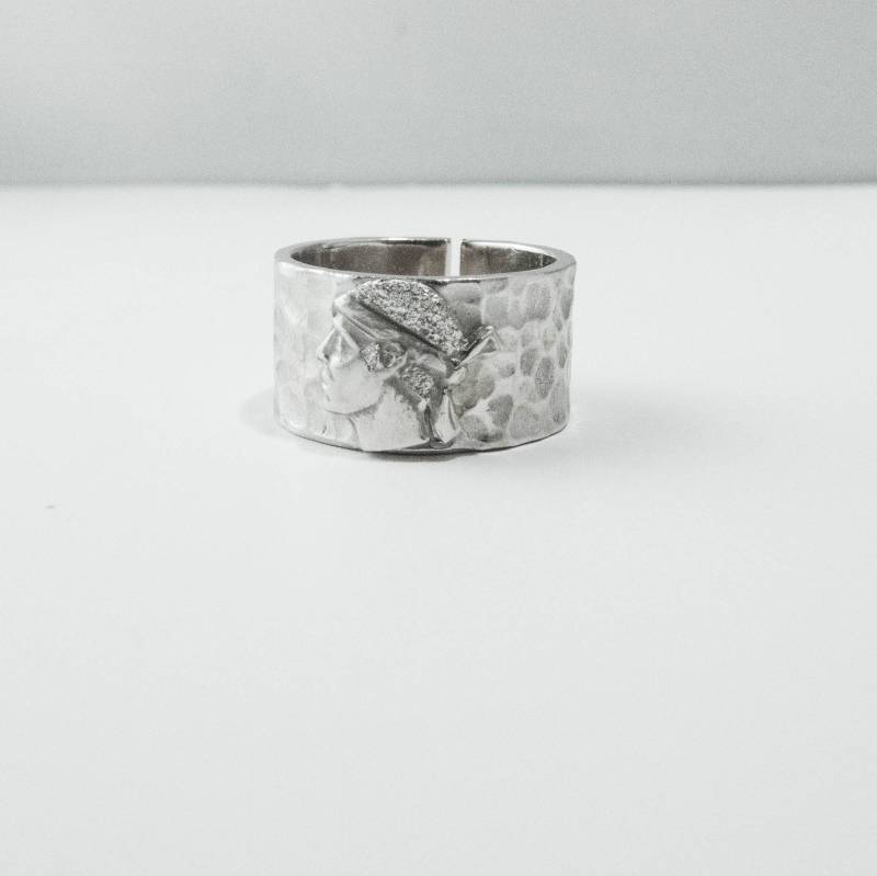Gehämmerter Mohrenkopfring in 925 Silber von dmPERALDI