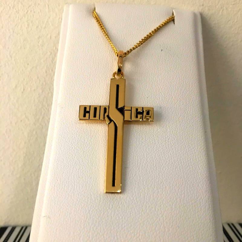 Korsika-Kreuz-Anhänger Aus Gelbgold, 750 Mm | 18 Karat Korsika-Kreuz-Anhänger Aus Gelbgold, 750 Mm | 18 Karat von dmPERALDI