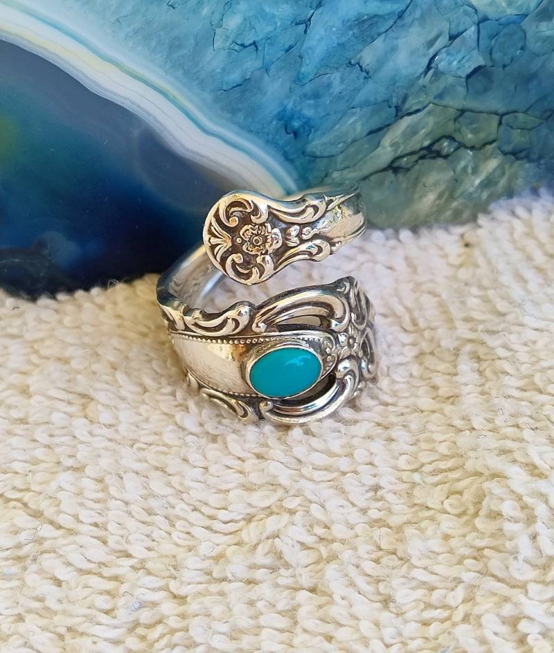 1973 Türkis Grand Duchess Towle Vintage Sterling Löffel Ring Dmfsparkles 1973 Türkis Grand Duchess Towle Vintage Sterling Löffel Ring Dmfsparkles von dmfsparkles