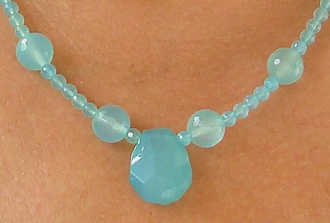 Sea Chalcedon Stein Sterling Halskette High Quality Dmfsparkles Sea Chalcedon Stein Sterling Halskette High Quality Dmfsparkles von dmfsparkles