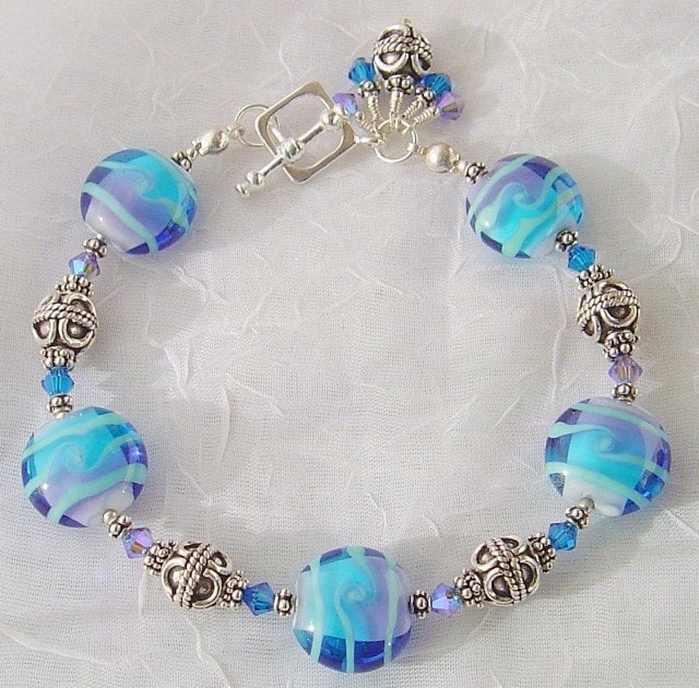 Whimisical Wheels Lampwork Sterling Kristall Armband Dmfsparkles Whimisical Wheels Lampwork Sterling Kristall Armband Dmfsparkles von dmfsparkles