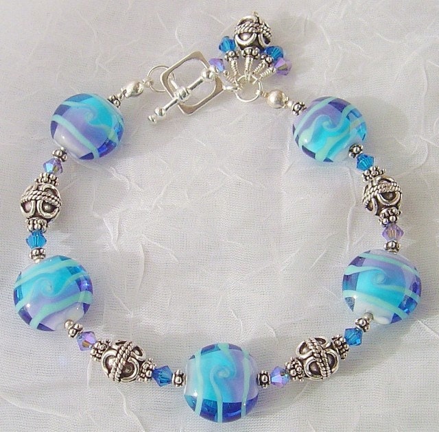 Whimisical Wheels Lampwork Sterling Kristall Armband Dmfsparkles Whimisical Wheels Lampwork Sterling Kristall Armband Dmfsparkles von dmfsparkles