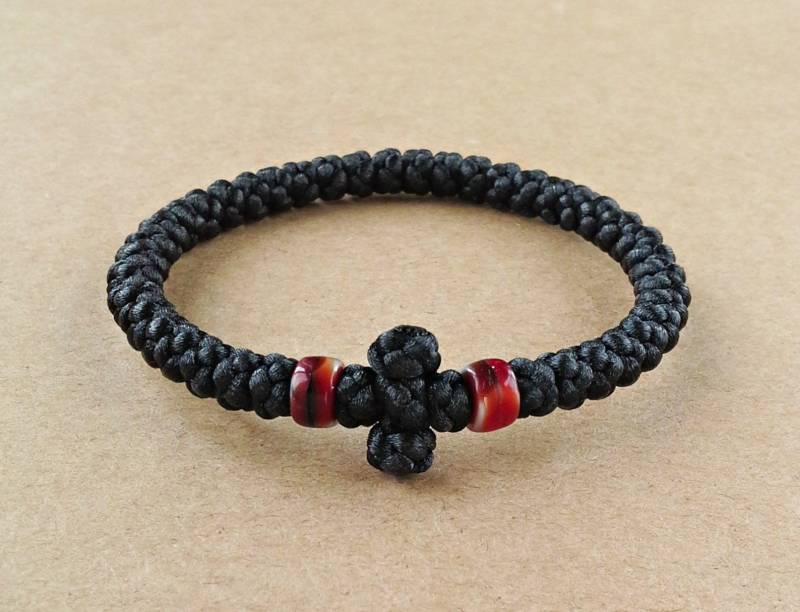 Berber Armband, Komboskini 40 Knoten Chotki, Kloster Komposkini Mit Schwarzem Kreuz, Religiöses Geschenk #b0127 von dngcreations
