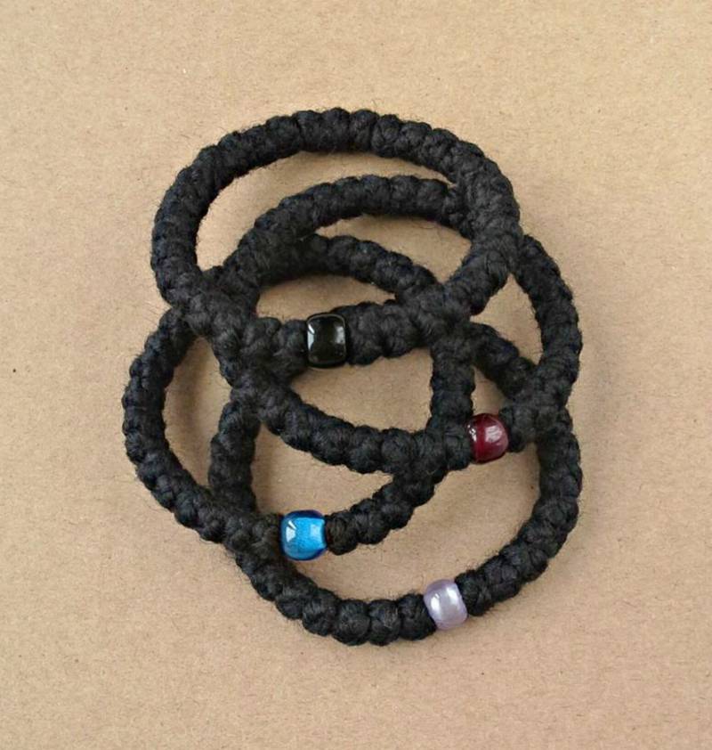 Griechisch Mittelalterliche Gebetsseil-Armband, Woll Armband, 33 Knoten, Komboskini Chotki, Geschenk #b0209 von dngcreations