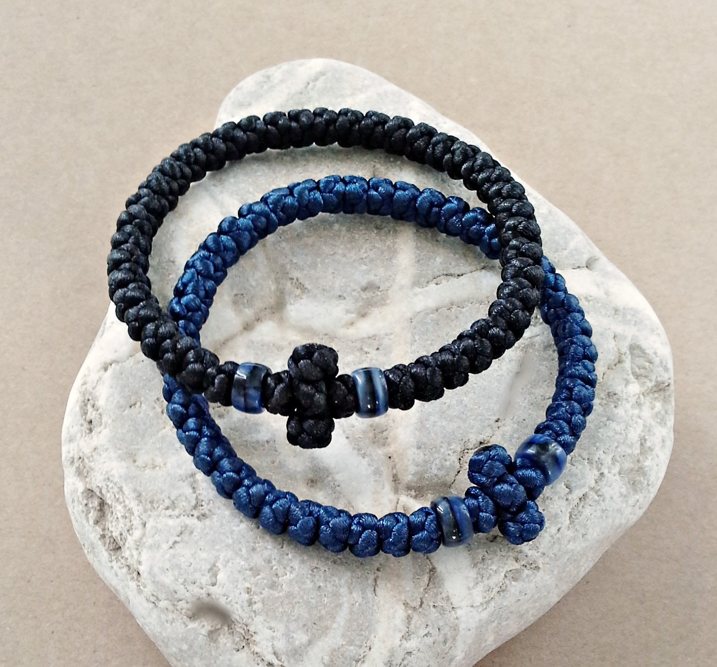 Komboskini Armband, Brojanica, Christliches Gebetsseil, Religiöses Geschenk, Schwarze Kordel #b0208 von dngcreations