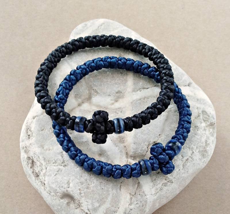 Komboskini Armband, Brojanica, Christliches Gebetsseil, Religiöses Geschenk, Schwarze Kordel #b0208 von dngcreations