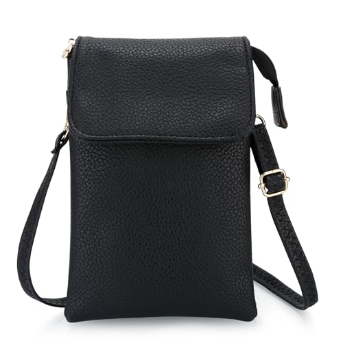 dobsechs Handytasche zum Umhängen PU Leder, Handy Umhängetasche Damen, Handytasche mit Geldbörse zum Umhängen, Handy Schultertasche Verstellbar Abnehmbar Schultergurt für Handy unter 6.7 Zoll von DOB SECHS