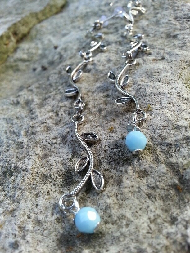 Ohrringe - Reben Mit Blauen Kristallen von dodeca12