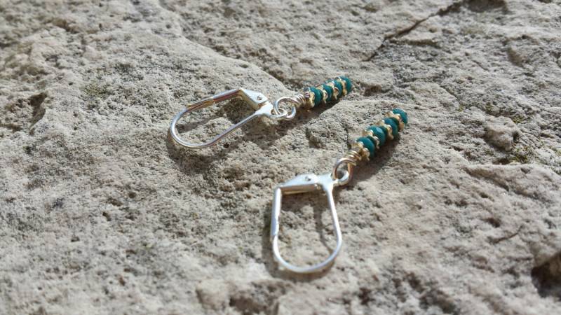 Ohrringe - Silber Brisur Mit Türkisen Kristallen von dodeca12