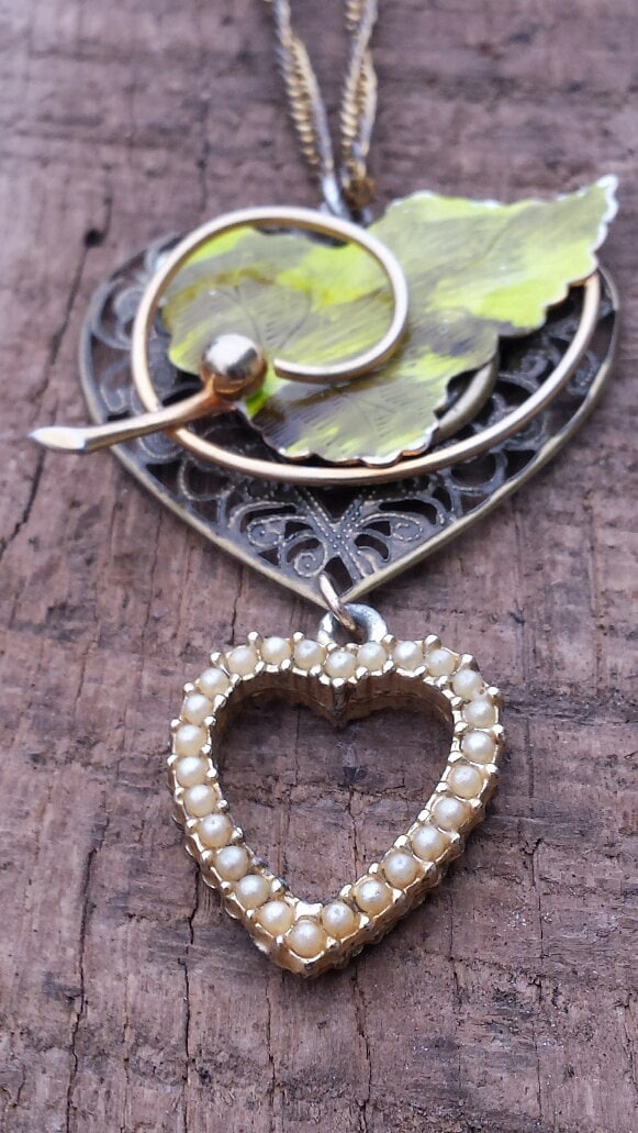 Vintage Doppelherz Halskette von dodeca12