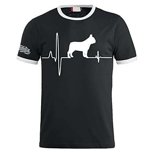 Männer T-Shirt Französische Bulldogge Herzschlag Größe S - 5XL von dog like a boss