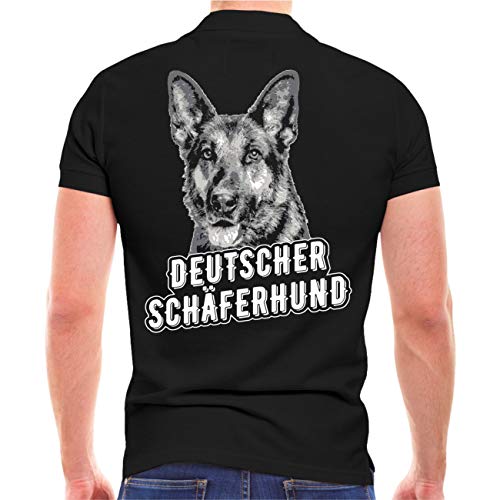 Männer und Herren Polo Shirt Polohemd Deutscher Schäferhund Porträt (mit Rückendruck) von dog like a boss