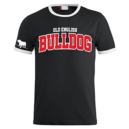 Herren T-Shirt Old English Bulldog Logo englische Bulldogge Bully Dogs Hunde von dog like a boss