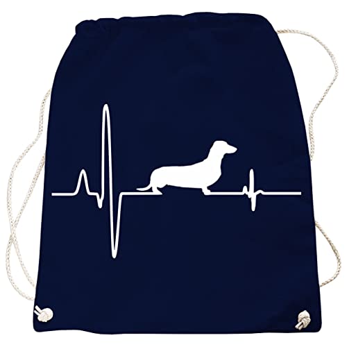 Rucksack Tasche Bag DACKEL Herzschlag Motiv Design in vielen Farben Gassi Beutel von dog like a boss