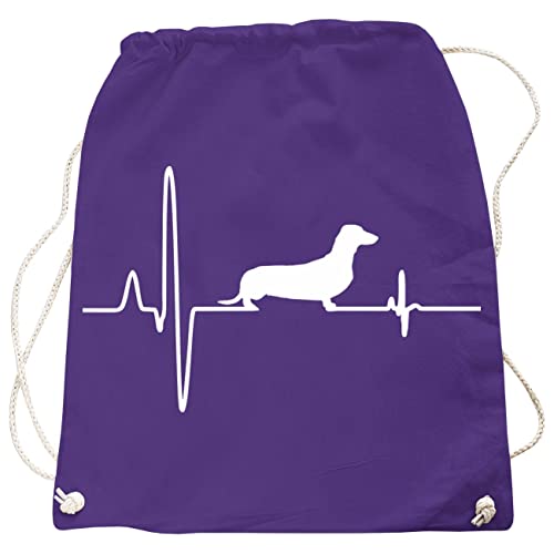 Rucksack Tasche Bag DACKEL Herzschlag Motiv Design in vielen Farben Gassi Beutel von dog like a boss