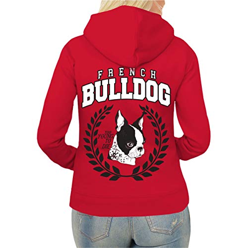 dog like a boss Frauen und Damen Kapuzenjacke French Bulldog 2021 (mit Rückendruck) Größe XS - XXL von dog like a boss