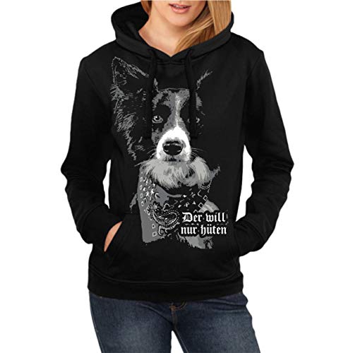 dog like a boss Frauen und Damen Kapuzenpullover Border Collie lustiger Spruch Hoodie Grösse S bis XXL von dog like a boss